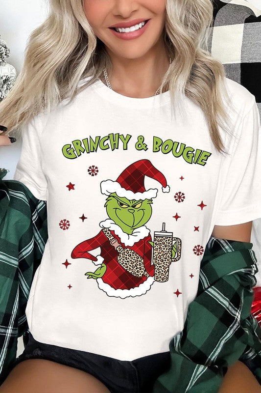 Grinchy and Bougie Unisex Christmas Tee